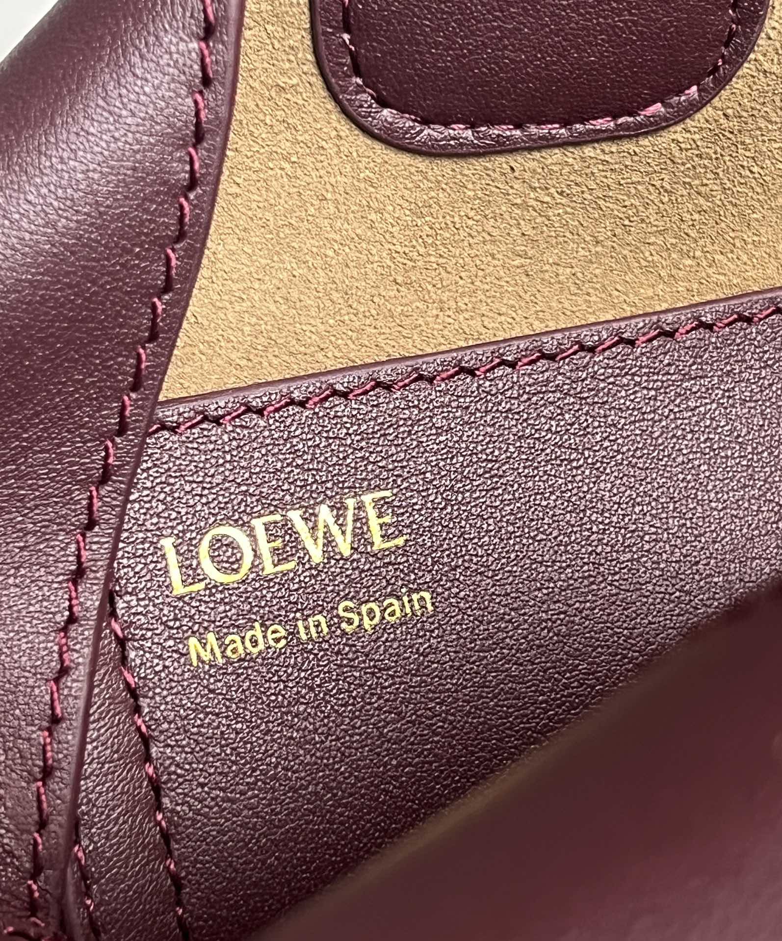 Loewe Mini Pebble Bucket in Mellow Calfskin Dark Purple